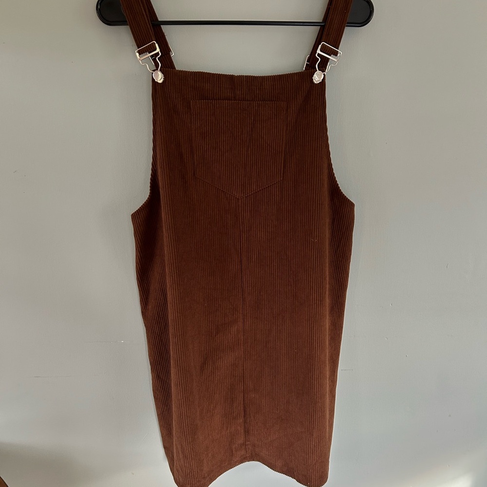 Fashion Nova Chocolate Corduroy Overall Dress NWOT